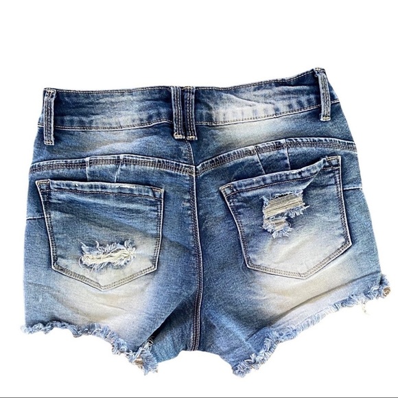 Elite Jean Shorts High Rise denim shorts 3/4 - Picture 3 of 3